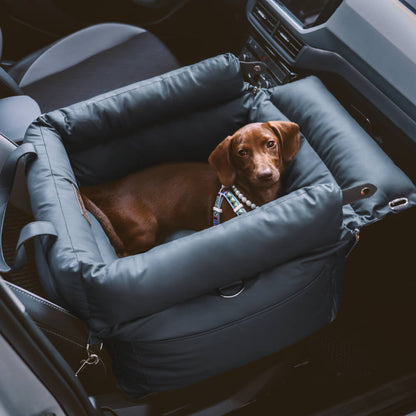 Deluxe Faux Leather Dog Car Seat Booster Bed - Urban Voyager