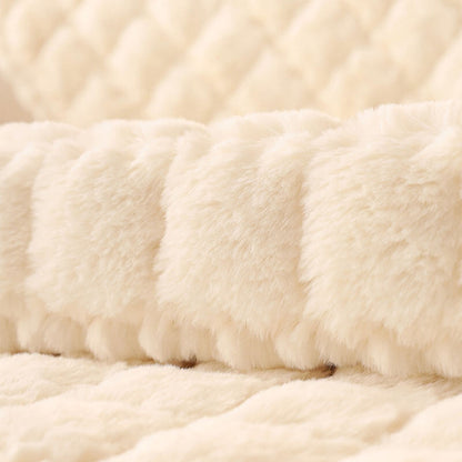 Biscuit Plush Soft Non-Slip Couch Cover