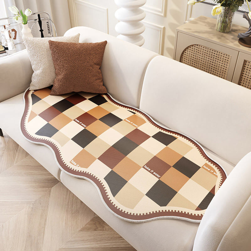 Irregular Shape Chequerboard Ice Cooling Couch Cover